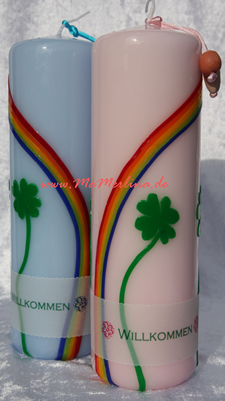 Willkommen Kerze Baby, Taufkerze, Geburtskerze, Frühlingskerze