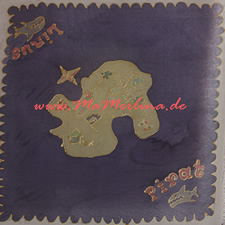 Pirateninstel Schatzsuch, Seidentuch, Seidenmalerei, Kinderfest