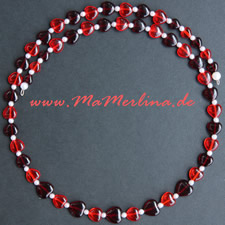 Halsreifen mit vielen Herzchen in Rot